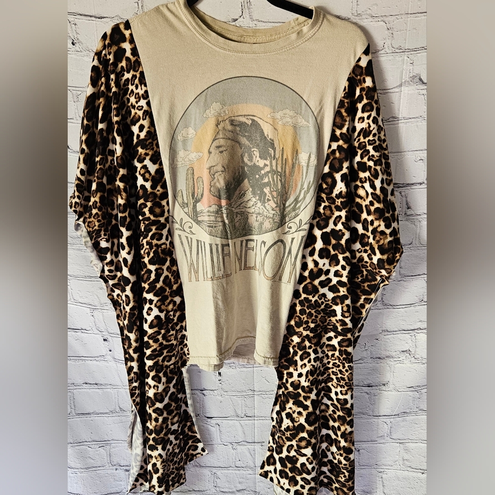 UPCYCLED Willie Nelson Poncho/tunic OS